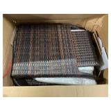 Outsunny Wicker Adirondack Chair Fire Pit Chair w/ Ottoman & Cushions, White