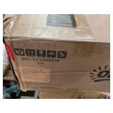 Outsunny Wicker Adirondack Chair Fire Pit Chair w/ Ottoman & Cushions, White