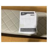 HOMCOM End of Bed Ottoman Bench, 39.4" Faux Leather Upholstered Entryway Bench with Metal Legs and Padded Seat, Gray