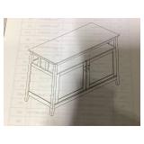 Buffet Cabinet with Storage, Wood Console Table with Open Compartment, 2 Doors Cabinet with Adjustable Shelf, Credenzas for Living Room, Kitchen Sideboards for Home Coffee Bar (Gray)