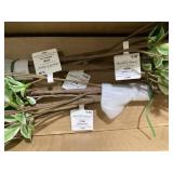 LOT OF 4 36" Faux Variegated Terminalia Leaf Branch - Hearth & Hand with Magnolia