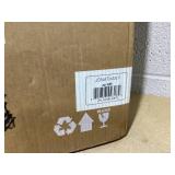 JONATHAN Y Bella Glass Triple-Sphere Transitional 27-in Clear/Chrome LED Rotary socket Table Lamp with Linen Shade 2 -Set