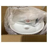 Kraus Viva Series KCV204GWH 13 Inch Round Porcelain Ceramic Vessel Bathroom Sink with Ultra Slim Edges, Unique Textured Design, Non-Porous Surface Easy Install