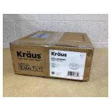 Kraus Viva Series KCV204GWH 13 Inch Round Porcelain Ceramic Vessel Bathroom Sink with Ultra Slim Edges, Unique Textured Design, Non-Porous Surface Easy Install