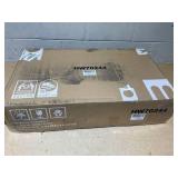 Costway 2-Piece Patio Rattan Folding Lounge Chair Table Acacia Wood with Retractable Footrest