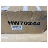 Costway 2-Piece Patio Rattan Folding Lounge Chair Table Acacia Wood with Retractable Footrest