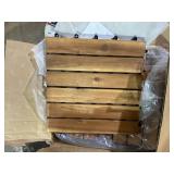 Goplus Interlocking Deck Tiles, 30 Pcs Acacia Wood Flooring Tiles, 12" x 12" Snap-in-Place Patio Tiles, Decking for Poolside, Porch, Balcony, Lawn, Garden, 29 Sq.ft Coverage