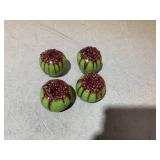 LOT OF 4 THRESHOLD UNSCENTED Figural Caramel Apple Wax Candles