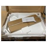 Livinia Cabin 33.5" Wooden Dining Table/Small Rectangular Modern Farmhouse Solid Wood Kitchen Table Desk (White)