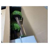 Costway HZ10120 3 ft. Decorative Artificial Cedar Topiary Tree with Rattan Trunk