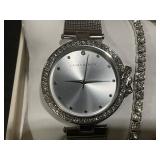 Laura Ashley Womens Watch set Silver 5pc