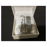 Laura Ashley Womens Watch set Silver 5pc