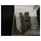 Laura Ashley Womens Watch set Silver 5pc