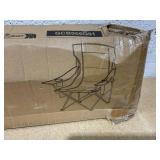 SONGMICS Oversized Lumbar Support Camping Chair, Heavy-Duty Outdoor Folding Chair Comfortable, Padded, Glamping, Cooler Bag, Weight Capacity 450 lb, Slate Gray UGCB066G01