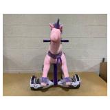 Power Pony Hoverboard Powered Riding Unicorn (Princess-Pink) | Soft Plush Wheeled Ride-On Toy for Kids Age 4+ (Slightly Dirty. No Charger)
