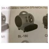 VEVOR Air Blower BL-180 1/4 HP 1000 CFM Carpet Dryer 8078/Cooling & Ventilating