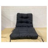 Costway - 22" x44" Indoor Outdoor Back Chair Cushion Tufted Pillow Patio Seating Pad - Black