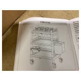 VEVOR 3 Tiers Lab Carts, Lab Utility Cart with 3 Trays & 4 Silent Wheels, Mobile Medical Cart with PP Material, Lab Rolling Cart with 3 Trash Cans for Lab, Clinic, Hospital, Salon, White