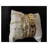 Laura Ashley Womens Watch set Gold 5pc