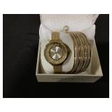 Laura Ashley Womens Watch set Gold 5pc