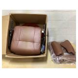 HOMCOM Faux Leather Manual Recliner, Adjustable Swivel Lounge Chair with Footrest, Armrest and Wrapped Wood Base for Living Room, Brown (Maybe Missing Hardware)