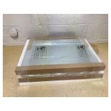 kleankin Wall Mounted Bathroom Medicine Cabinet with Hinged Door Storage Shelves for Living Room and Laundry Room Silver 21.25" x 5" x 23.5"