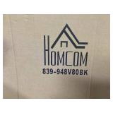 HOMCOM Narrow Side Table End Table with Charging Station, USB Ports, Modern End Table with Storage for Living Room, Black 14" W x 23.6" D x 23.6" H (Transit Damage, See Photos)