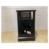 HOMCOM Narrow Side Table End Table with Charging Station, USB Ports, Modern End Table with Storage for Living Room, Black 14" W x 23.6" D x 23.6" H (Transit Damage, See Photos)