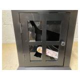 HOMCOM Narrow Side Table End Table with Charging Station, USB Ports, Modern End Table with Storage for Living Room, Black 14" W x 23.6" D x 23.6" H (Transit Damage, See Photos)