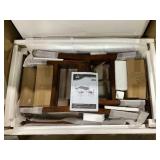 HOMCOM Dining Table Set for 4, 5 Piece Modern Kitchen Table and Chairs, Solid Wood Dining Room Set for Small Spaces, Breakfast Nook, Chestnut Brown