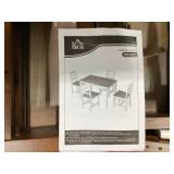 HOMCOM Dining Table Set for 4, 5 Piece Modern Kitchen Table and Chairs, Solid Wood Dining Room Set for Small Spaces, Breakfast Nook, Chestnut Brown