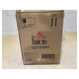 HOMCOM Wooden Christmas Advent Calendar House, Light Up Table Holiday Decoration with 24 Countdown Drawers and LED Lights, for Kids and Adults, Natural and Orange