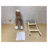 Qaba Toddler Rocking Horse, Kids Plush Rocking Chair Toy with Nursery Rhyme Music Brown