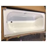 Bootz Industries Maui 60 in. x 30 in. Alcove Soaking Bathtub with Left Drain in White  Customer Returns See Pictures