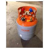 SKYSHALO 30 lb. Capacity Refrigerant Recovery Tank with Float Switch, 1/4 to 1/2 Adaptor, Prevents Overflow, for All Refrigerants  Customer Returns See Pictures