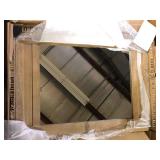 Home Decorators Collection Aberdeen 28 in. W x 40 in. H Rectangular Framed Wall Mount Bathroom Vanity Mirror in Antique Oak   Customer Returns See Pictures