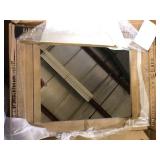 Home Decorators Collection Aberdeen 28 in. W x 40 in. H Rectangular Framed Wall Mount Bathroom Vanity Mirror in Antique Oak   Customer Returns See Pictures