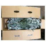 Home Accents Holiday 7.5 ft. Alta Fraser Fir Flocked LED Pre-Lit Christmas Tree T9 Customer Returns See Pictures