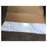 Hampton Bay 8 ft Straight Laminate Countertop Kit Included in Gloss Calcutta Marble    Customer Returns See Pictures