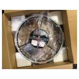 Oaks Aura 20in. LED Indoor Black Bladeless Low Profile Ceiling Fan Flush Mount Smart App Remote Control Dimmable Lighting Customer Returns See Pictures