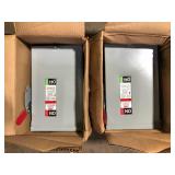 Lot of 2 ABB 60 Amp 240-Volt Fusible Outdoor General-Duty Safety Switch (TG3222R) customer Return see pictures