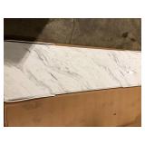 Hampton Bay 8 ft Straight Laminate Countertop Kit Included in Gloss Calcutta Marble customer return see pictures