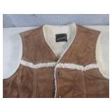 (BR1) JCPenny Leather Lined Vest Si...