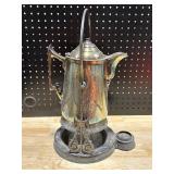 Antique Silver Plated Tilting Ice Water Pitcher on Stand