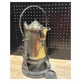 Antique Silver Plated Tilting Ice Water Pitcher on Stand