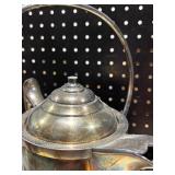 Antique Silver Plated Tilting Ice Water Pitcher on Stand