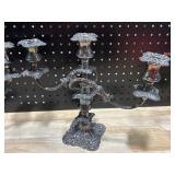 2 Silver Plated Three Light Candelabra