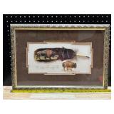 Hand Painted Oil Painting on Turkey Feather by North Dakota Artist Andrew Lyle Knudson