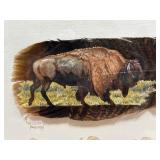 Hand Painted Oil Painting on Turkey Feather by North Dakota Artist Andrew Lyle Knudson