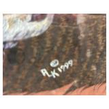 Hand Painted Oil Painting onTurkey Feather by North Dakota Artist Andrew Lyle Knudson